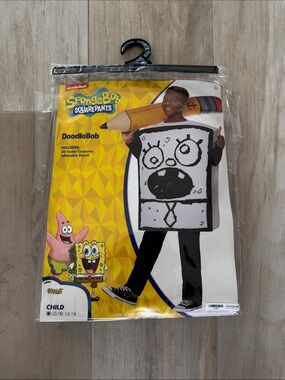 Nickelodeon SpongeBob DoodleBob Child Costume - Black, White. Size LG/XL 12-16